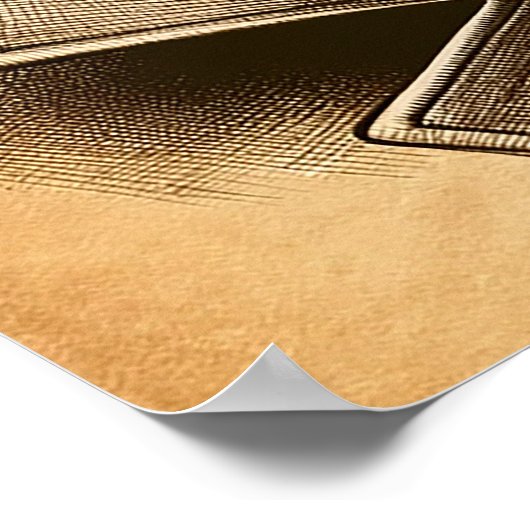 アビクールエーターサングラスセピアのレトロ猫 ポスター (角)