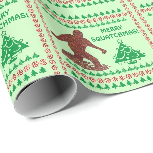 アビグフット歩くスクアメリーチマスグリーンホリデイ ラッピングペーパー (ロールコーナー)