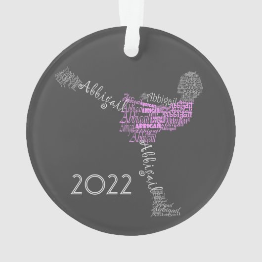 アビゲイパーソナライズされたルアイス姿スケート オーナメント (裏面)