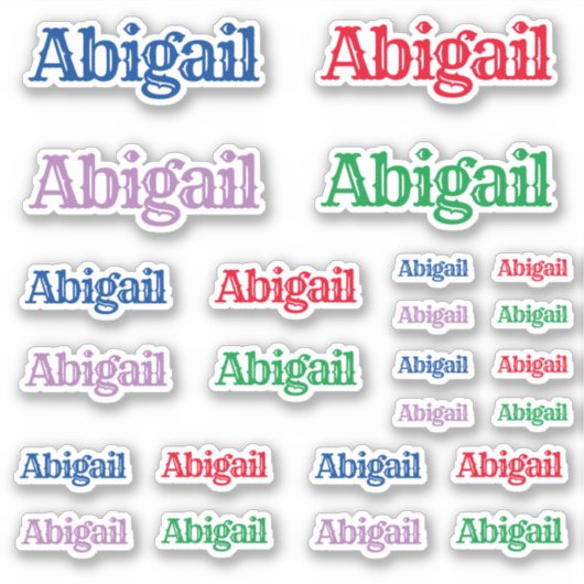 アビゲイルという名前の様々なサイズ シール (正面)
