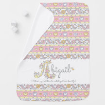 アビゲイルの名前と意味のハートベビーブランケット