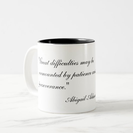 アビゲイルアダムスのポートレート及び引用文のマグ ツートーンマグカップ (正面左)