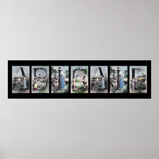 アビゲイルアルファベットレター名アート ポスター