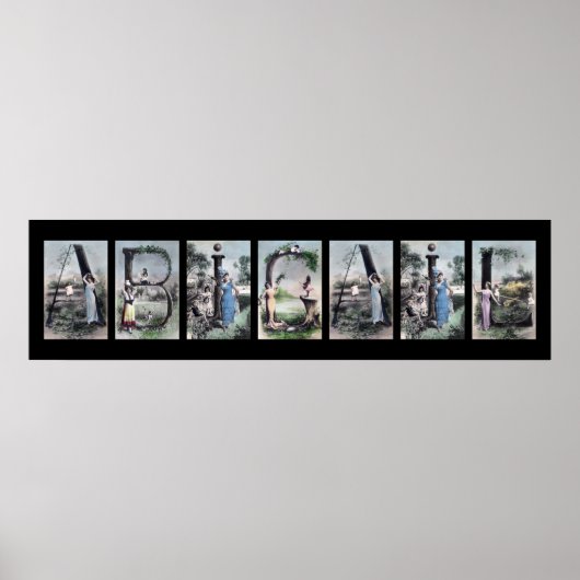 アビゲイルアルファベットレター名アート ポスター (正面)