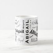 アビゲイル 名前入り ブラック ホワイト コーヒーマグ コーヒーマグカップ (中央)