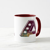 アビゲイルA – マルーンヴィンテージ グランジ マグカップ (正面右)