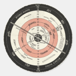アビザイドが地球の平らなステッカーの新しい正しい地図を作成 ラウンドシール