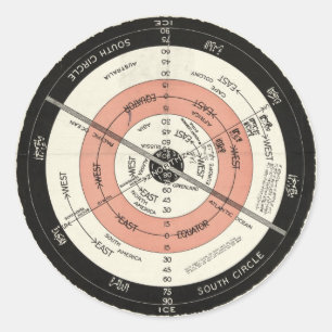 アビザイドが地球の平らなステッカーの新しい正しい地図を作成 ラウンドシール