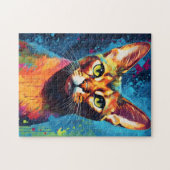 アビシカラフルニアン猫 ジグソーパズル (横)