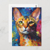 アビシカラフルニアン猫 ポストカード (正面/裏面)