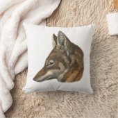 アビシニアのオオカミのポートレート クッション (ブランケット)