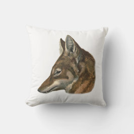 アビシニアのオオカミのポートレート クッション