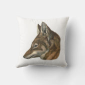 アビシニアのオオカミのポートレート クッション (裏面)