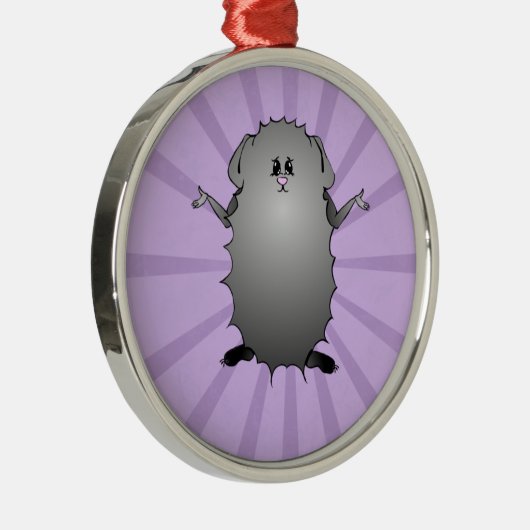 アビシニアのモルモットの漫画 メタルオーナメント (右)