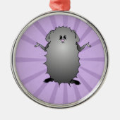 アビシニアのモルモットの漫画 メタルオーナメント (正面)