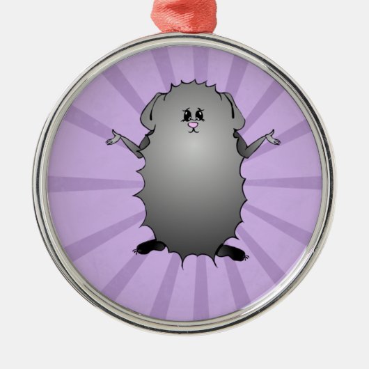 アビシニアのモルモットの漫画 メタルオーナメント (正面)