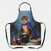 アビシニアキャットお洒落ハロウィン絵を描ズ エプロン (正面)