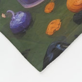 アビシニアキャットお洒落ハロウィン絵を描ズ フリースブランケット (角)