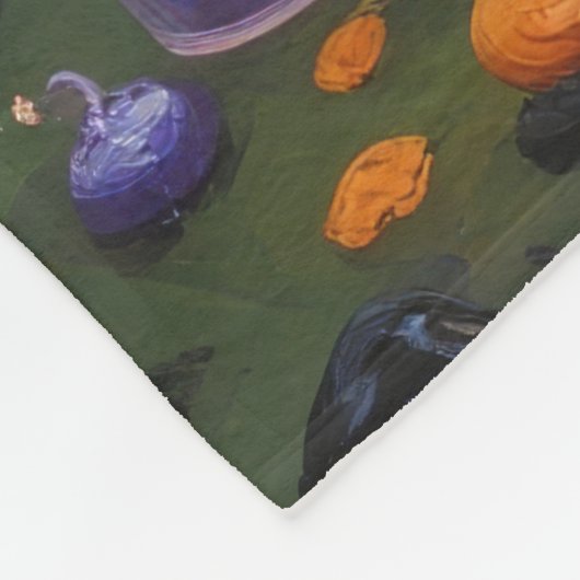 アビシニアキャットお洒落ハロウィン絵を描ズ フリースブランケット (角)