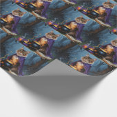 アビシニアキャットお洒落ハロウィン絵を描ズ ラッピングペーパー (角)