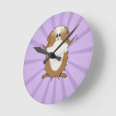 アビシニアギニアピグ漫画 ラウンド壁時計 (傾斜)