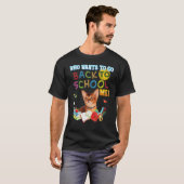 アビシニアンの子猫と学校へ行きたい Tシャツ (正面フル)