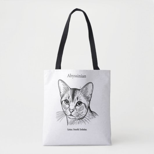 アビシニアンの猫の肖像 トートバッグ (正面)