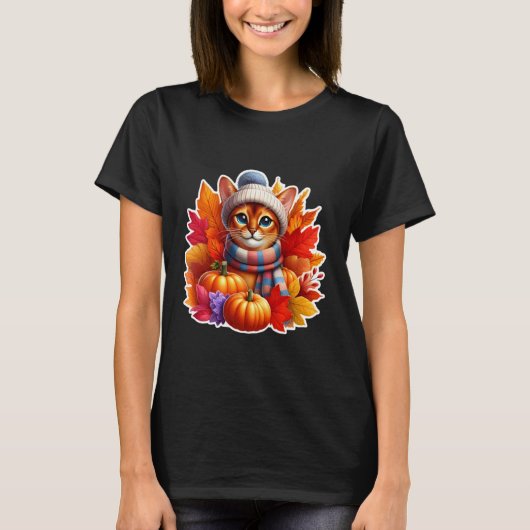 アビシニアンの飼い主 母 感謝祭 サンクスギビング 秋 Tシャツ (正面)