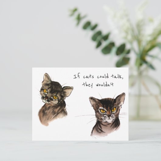 アビシニアンパーソナライズされた猫 シーズンポストカード (スタンド正面)