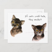 アビシニアンパーソナライズされた猫 シーズンポストカード (正面/裏面)