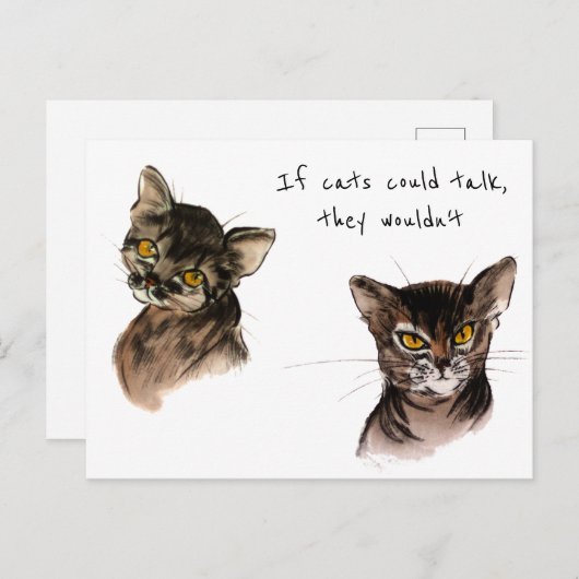 アビシニアンパーソナライズされた猫 シーズンポストカード (正面/裏面)