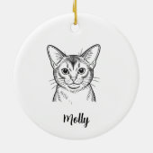 アビシニアン猫のクリスマスパーソナライズ セラミックオーナメント (裏面)