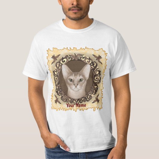 アビシニアン猫の装飾Tシャツ Tシャツ (正面)