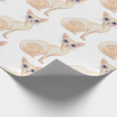 アビシニアン猫をカット ラッピングペーパー (角)