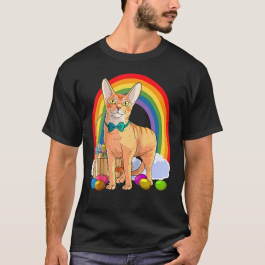 アビシニアン猫イースターエッグズバニーラグラン Tシャツ (正面)