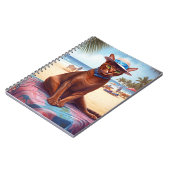 アビシニアン猫オンビーチ、夏のプレゼント猫好き ノートブック (左側)