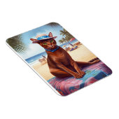 アビシニアン猫オンビーチ、夏のプレゼント猫好き マグネット (右側)