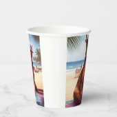 アビシニアン猫オンビーチ、夏のプレゼント猫好き 紙コップ (右)