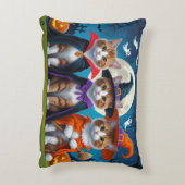 アビシニアン猫カボチャおもしろいハロウィーン アクセントクッション (裏面(縦))