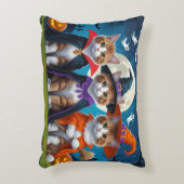 アビシニアン猫カボチャおもしろいハロウィーン アクセントクッション (正面(垂直))