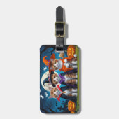 アビシニアン猫カボチャおもしろいハロウィーン ラゲッジタグ (正面縦)