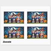 アビシニアン猫カボチャおもしろいハロウィーン 長方形シール (シート)