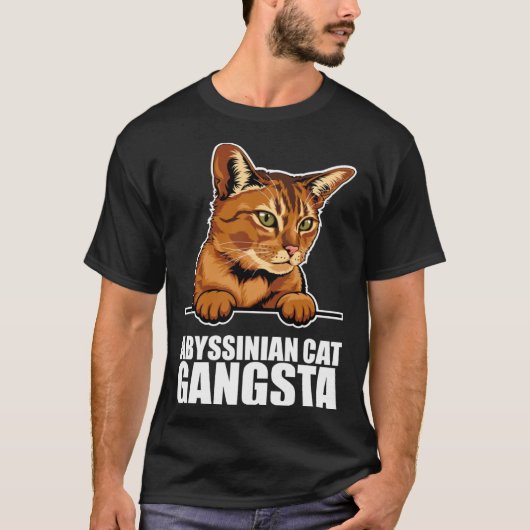 アビシニアン猫ギャングスタ Tシャツ (正面)