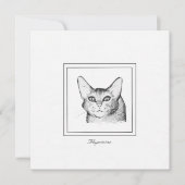 アビシニアン猫スケッチフラットノートカード ノートカード (正面)