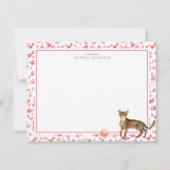 アビシニアン猫パーソナライズされた文房具 ノートカード (正面)