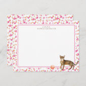 アビシニアン猫パーソナライズされた文房具 ノートカード (正面/裏面)