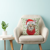アビシニアン猫ホーホーホーホーサンタハットマイクリスマス クッション (椅子)