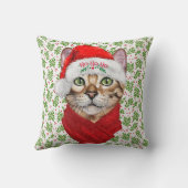 アビシニアン猫ホーホーホーホーサンタハットマイクリスマス クッション (裏面)