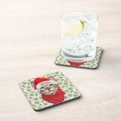 アビシニアン猫ホーホーホーホーサンタハットマイクリスマス コースター (右側)