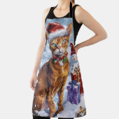 アビシニアン猫冬ワンダーランドクリスマスジョイ エプロン (インサイチュ)